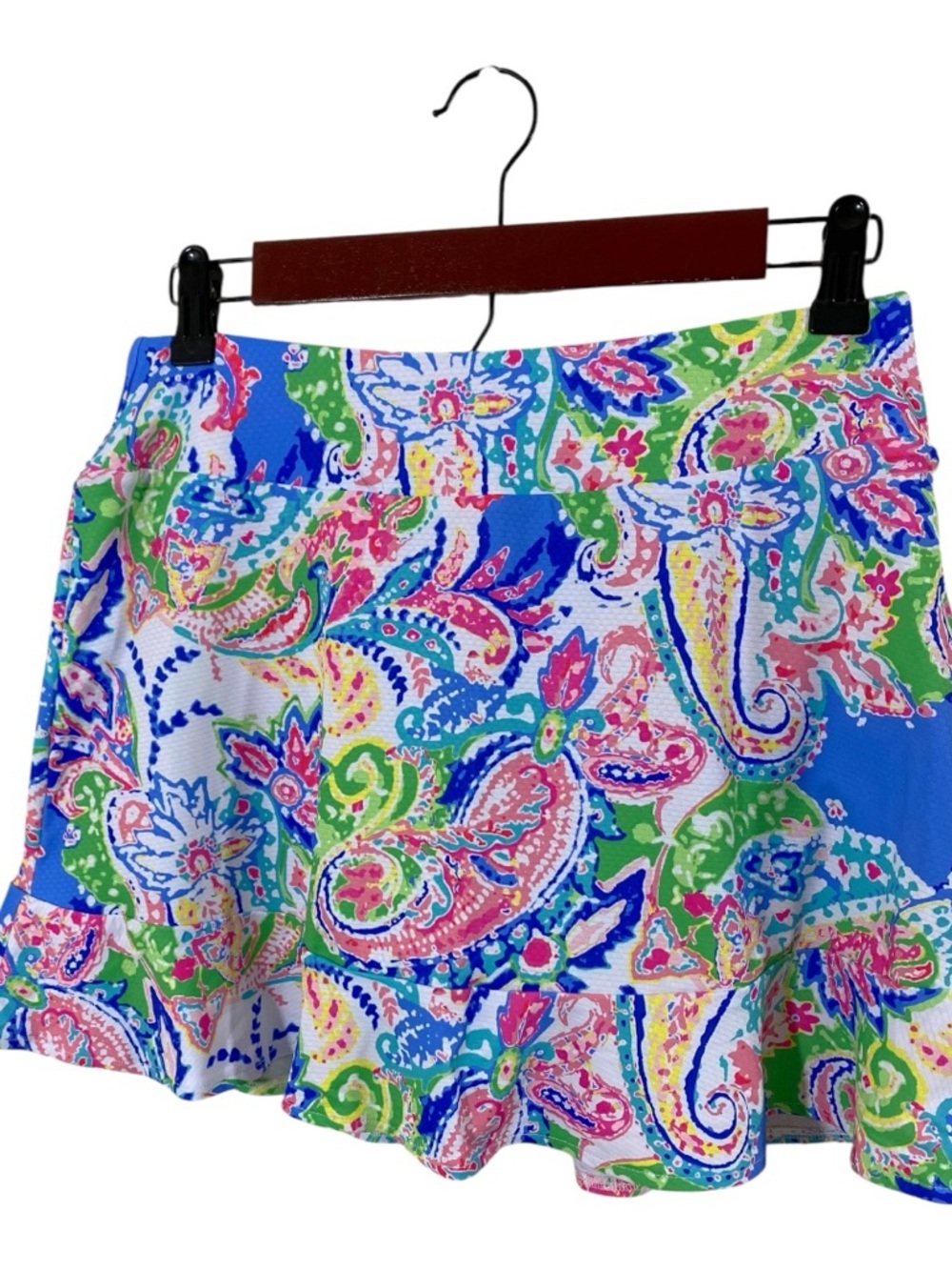 Gottex Athletic Skort Golf Tennis Sz XL Blue Paisley Floral Activewear - Picture 3 of 8